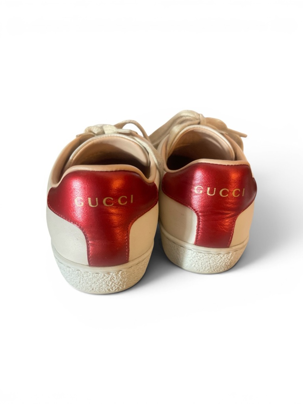 Gucci Wmns Ace 'Stripe Ivory'   Logo Strap 100% Authentic with box slight used - Picture 6 of 6